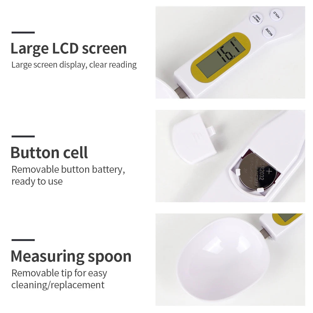 Digital Measuring Spoon With LCD Display - Kitchen Scale For Cooking And Baking